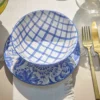Teller Bali, Blumen/blau, 19 cm