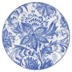 Teller Bali, Blumen/blau, 19 cm