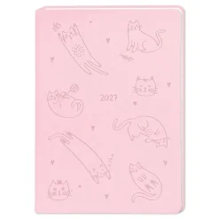Terminplaner Lederlook, 2027, rosa