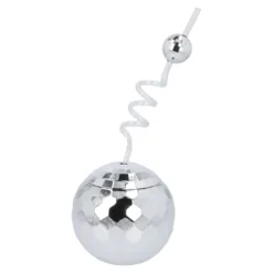 Trinkbecher Discokugel, silber, 11 cm