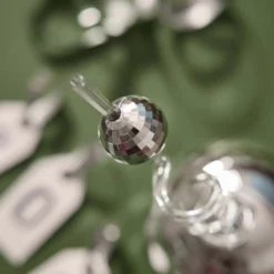 Trinkbecher Discokugel, silber, 11 cm