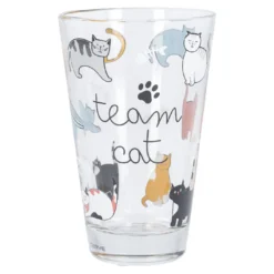 Trinkglas mit Tiermotiv, Team Cat, 310 ml
