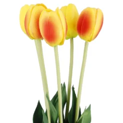 Tulpenstrauß 5 Blüten, gelb/orange, 40 cm
