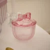 Vorratsdose Rillen/Schleife, pink, 9.3 x 10.7 cm