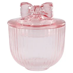 Vorratsdose Rillen/Schleife, pink, 9.3 x 10.7 cm