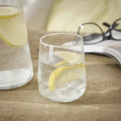 Wasserglas Rillen, bauchig, 300 ml