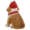 Weihnachtsfigur mit Mütze, Hund/braun, 11 x 13 cm