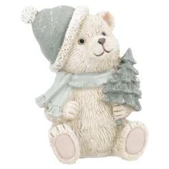 Weihnachtsteddy, sitzend/grün, 10 cm
