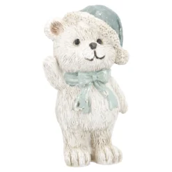 Weihnachtsteddy, winkend/grün, 10 cm