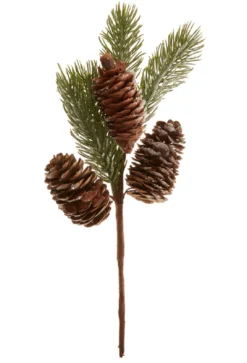 Zweig Tanne, Schnee/Zapfen, 26 cm