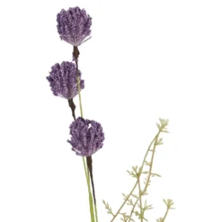 Zweig Wildblumen, Pompom/lila, 45 cm